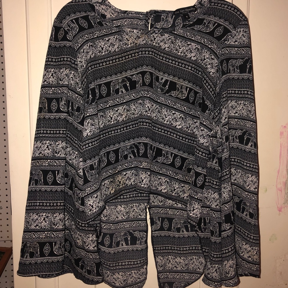Tribal elephant print top
